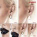 Evevil 10 Pairs Clip On Earrings Fake Earrings Hypoallergenic Non-Piercing Clip On Hoops Earrings, Steel Plated & Black Plated Color