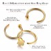 Evevil 20G Stainless Steel Mixed Nose Ring Hoops 8 PCS Nose Piercing Body Jewelry Cartilage Earrings Set, Gold Color