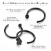Evevil 20G Stainless Steel Mixed Nose Ring Hoops 8 PCS Nose Piercing Body Jewelry Cartilage Earrings Set, Black Color