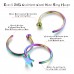 Evevil 20G Stainless Steel Mixed Nose Ring Hoops 8 PCS Nose Piercing Body Jewelry Cartilage Earrings Set, Rainbow Color
