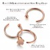 Evevil 20G Stainless Steel Mixed Nose Ring Hoops 8 PCS Nose Piercing Body Jewelry Cartilage Earrings Set, Rose Gold Color