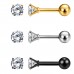Charisma 3mm Stainless Steel Cartilage Stud Earrings For Women Screw Back Earrings Cubic Zirconia Helix Tragus Barbell Mixed Color 3 Pair Set