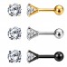 Charisma 4mm Stainless Steel Cartilage Stud Earrings For Women Screw Back Earrings Cubic Zirconia Helix Tragus Barbell Mixed Color 3 Pair Set	