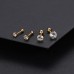 Charisma Gold Plated 3-4-5-6mm Cartilage Stud Earrings For Women Screw Back Earrings Cubic Zirconia Helix Tragus Barbell 4 Pair Set