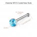 Charisma 10pcs 20G 2.5mm Straight Colored Nose Rings Studs Stainless Steel Nose Studs Bone Crystals Hypoallergenic Body Nose Piercings 