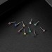 Charisma 10pcs 20G 2.5mm Straight Colored Nose Rings Studs Stainless Steel Nose Studs Bone Crystals Hypoallergenic Body Nose Piercings 