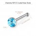 Charisma 10pcs 20G 3.0mm Straight Colored Nose Rings Studs Stainless Steel Nose Studs Bone Crystals Hypoallergenic Body Nose Piercings 