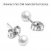 Charisma 3-7mm Pearl Stud Earrings Set for Girls Women Hypoallergenic Composite Faux Pearl Earrings Pack 5 Pairs Mixed Sizes 