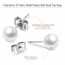 Charisma 8mm Pearl Stud Earrings Set for Girls Women Hypoallergenic Composite Faux Pearl Earrings Pack 12 Pairs 