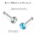 Evevil 60pcs 22G Nose Studs Rings Stainless Steel 1.5mm Colored Crystal Nose Studs Bone Hypoallergenic Piercing Jewelry Box Set